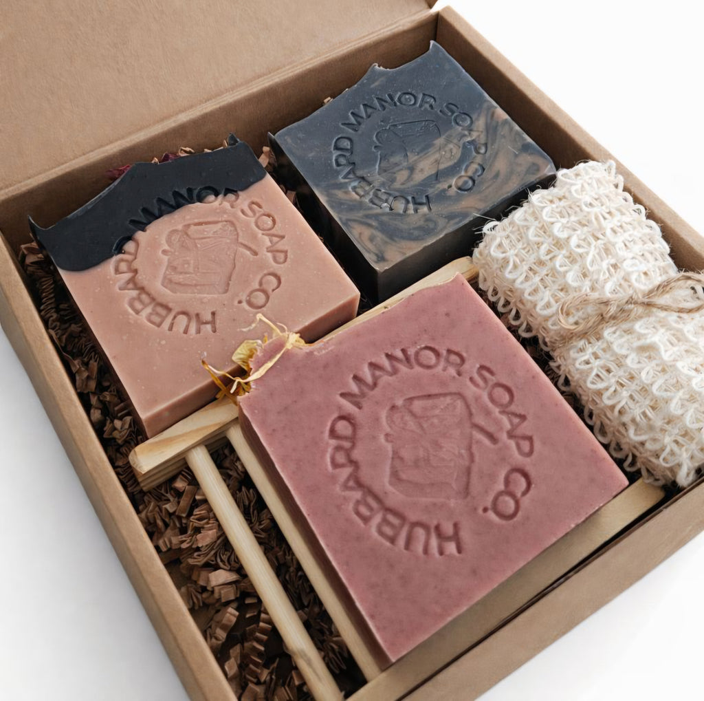Complete Bestseller Soap Bundle – 3 Bars, Dish & Saver Bag