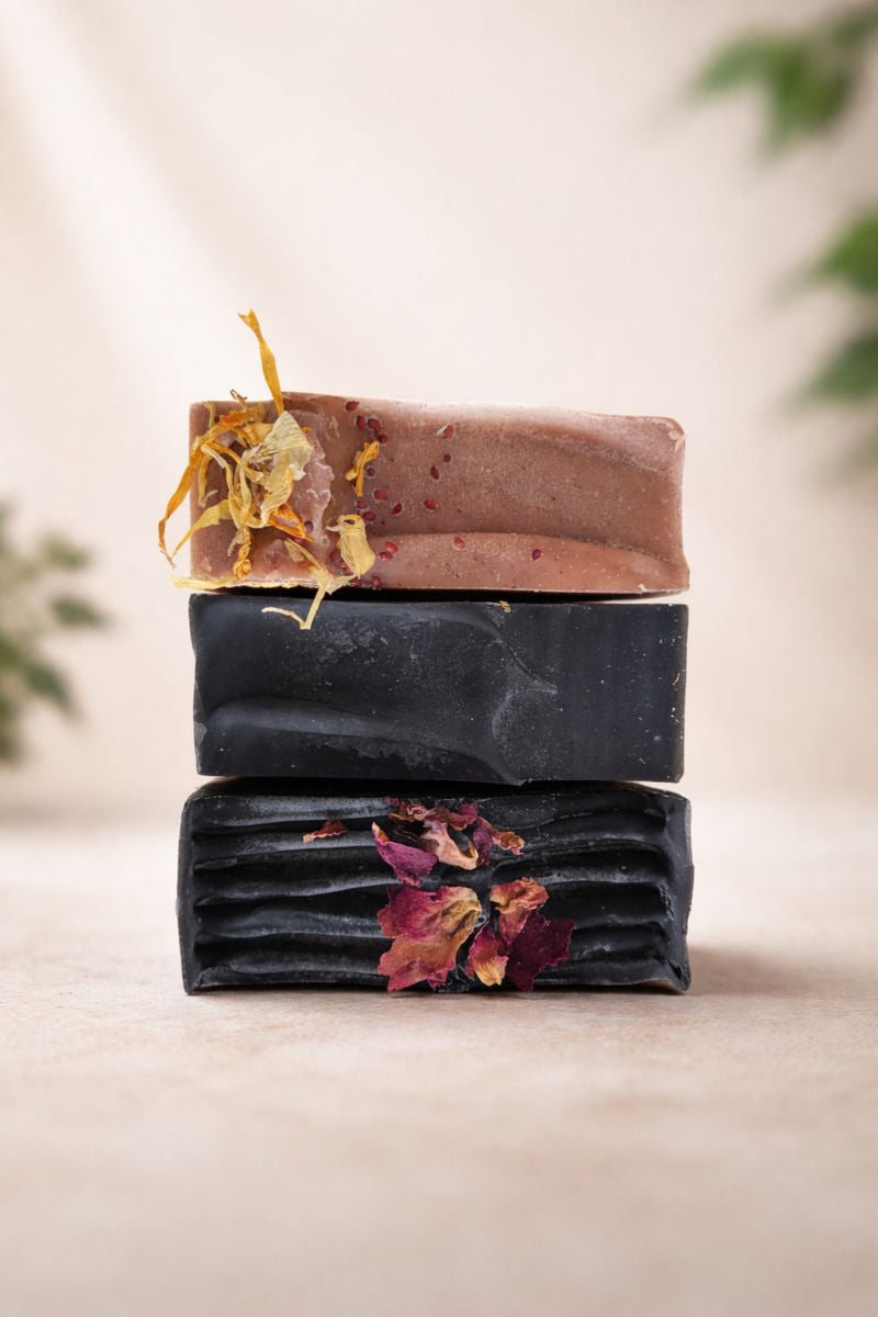 Complete Bestseller Soap Bundle – 3 Bars, Dish & Saver Bag