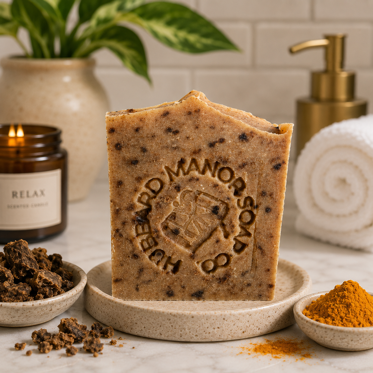 Black Turmeric Shea Butter Soap | Bright Citrus Botanical Bar